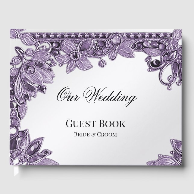 Livro De Visitas Gemstone Floral Guest Book (Frente)