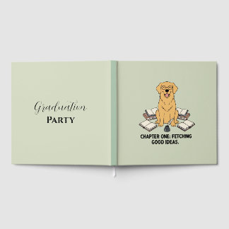 Livro De Visitas Gentle Scholar Dog Graduation Party Green Book