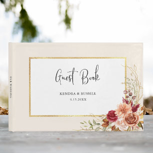 Livro De Visitas Gilded Fall Terracotta Floral