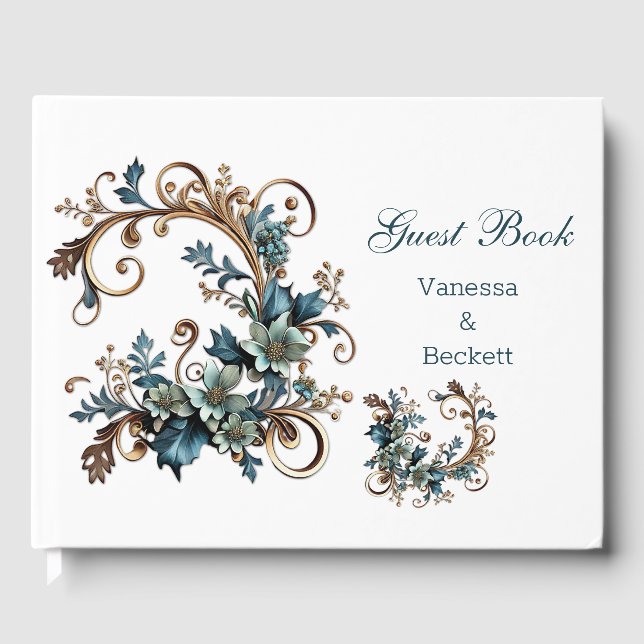 Livro De Visitas Gilded Floral Elegance (Frente)