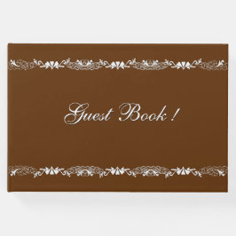 Livro De Visitas Gingerbird Brown and White Design Guest Book