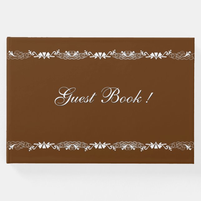 Livro De Visitas Gingerbird Brown and White Design Guest Book (Frente)