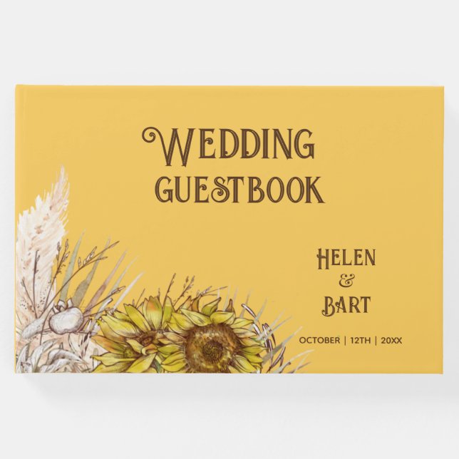 Livro De Visitas Girassóis de mostarda russa (Frente)