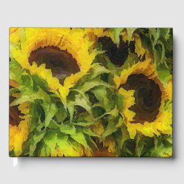 Livro De Visitas girassóis pintados