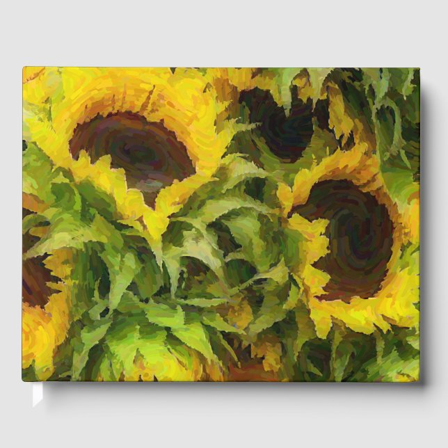 Livro De Visitas girassóis pintados (Frente)