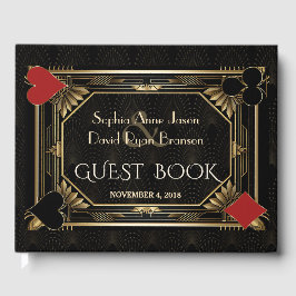 Livro De Visitas Glam Art Deco Casino Las Vegas Poker Weding