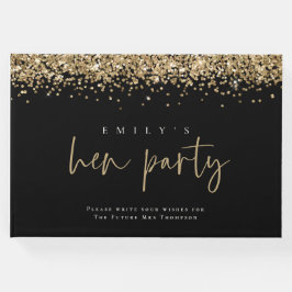 Livro De Visitas Glam Dourado Glitter Hen Party Black Guest Book