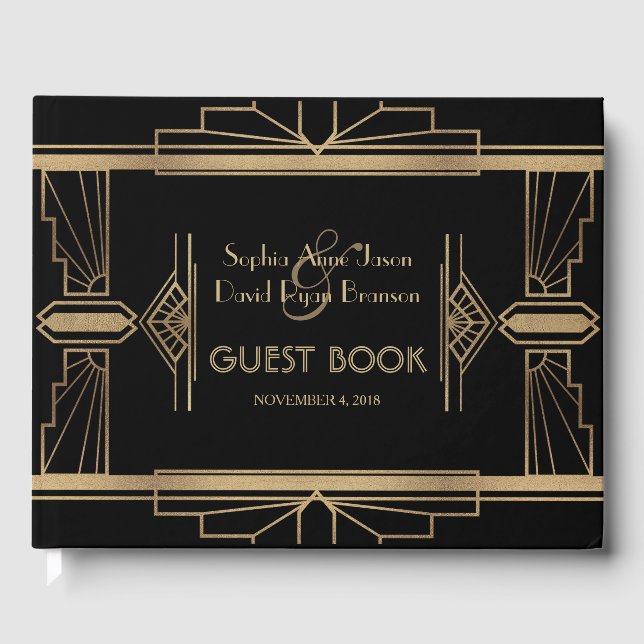 Livro De Visitas Glam Dourado Roaring 20's Excelente Gatsby 1920 We (Frente)