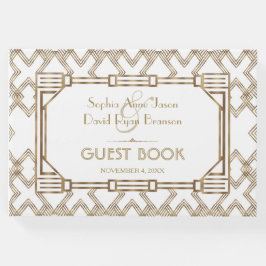Livro De Visitas Glam White Dourado Excelente Gatsby Wedding