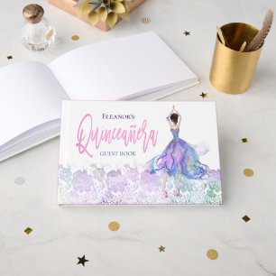 Livro De Visitas Glamorera Quinceanera Pink Dancing Girl Date