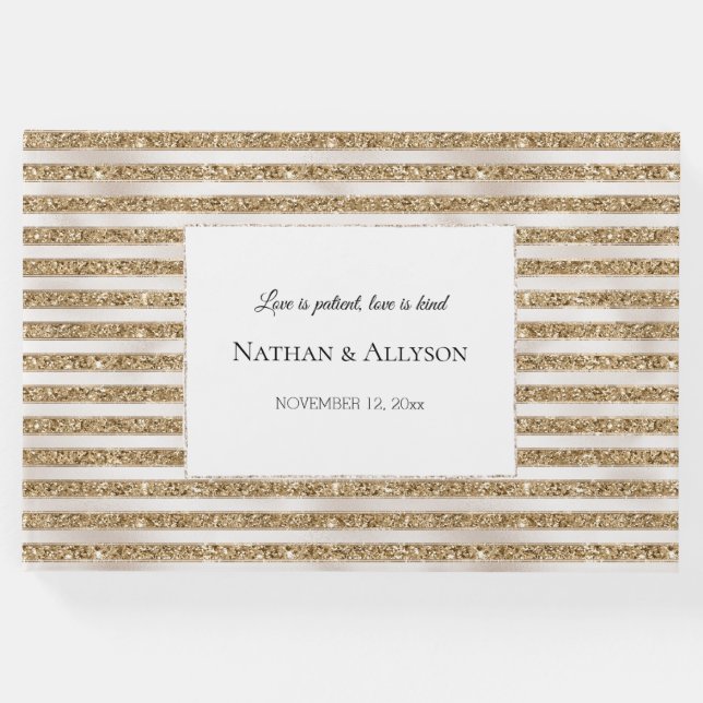 Livro De Visitas Glitter Dourado Rasgos (Frente)