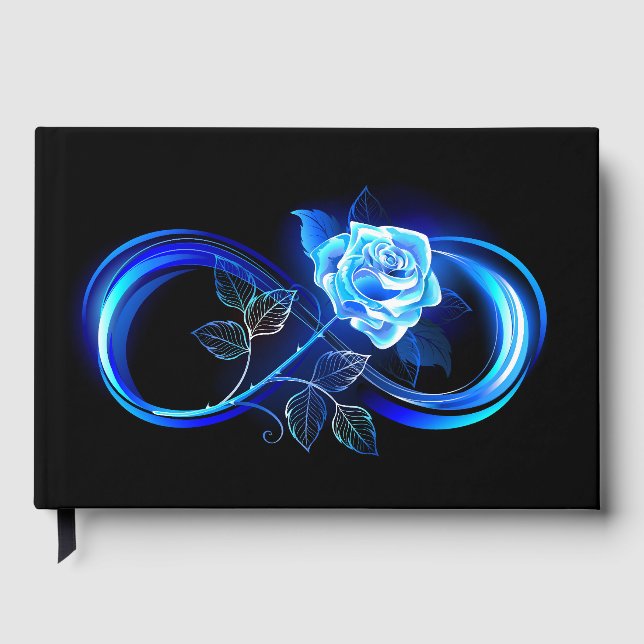 Livro De Visitas Glowing infinity with blue rose (Frente)