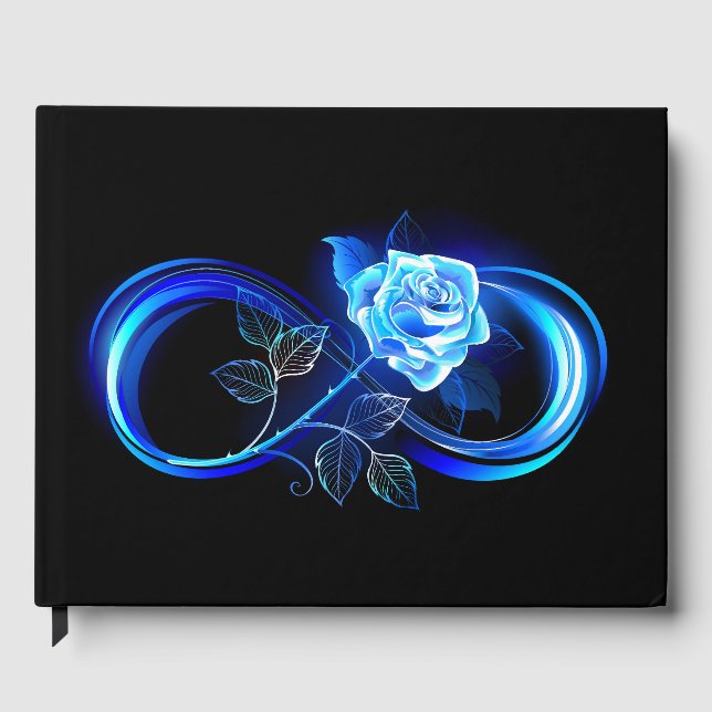 Livro De Visitas Glowing infinity with blue rose (Frente)