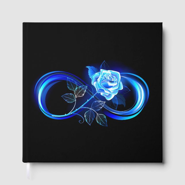 Livro De Visitas Glowing infinity with blue rose (Frente)