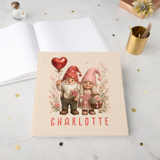Livro De Visitas Gnomos do Dia dos Namorados Florais Personalizados