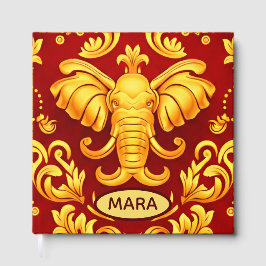 Livro De Visitas Golden Blessings: Personalized Elephant Mara QR   