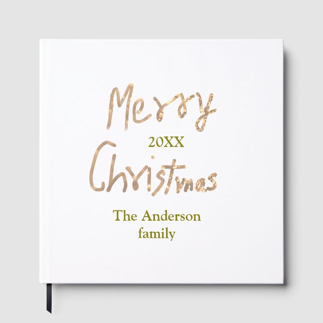 Livro De Visitas Golden glitter merry christmas add family name yea (Frente)