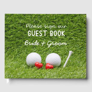 Livro De Visitas Golf Casou duas bolas de golfe em verde com amor