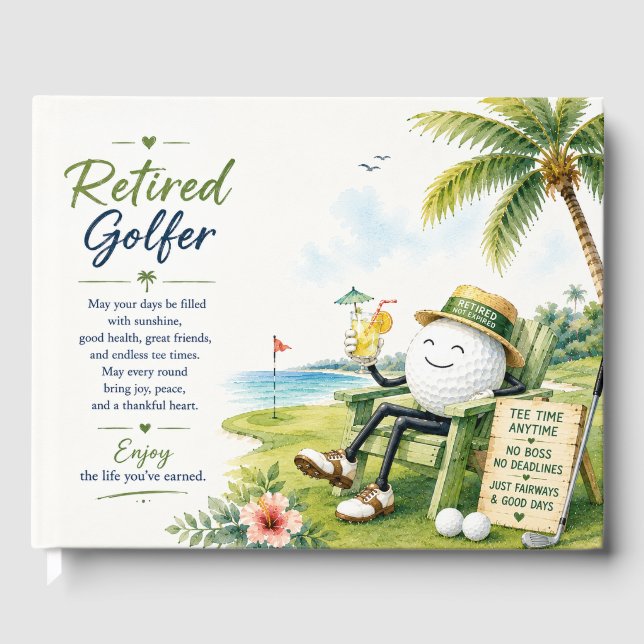 Livro De Visitas Golf Florida temático com bola no verde  (Frente)