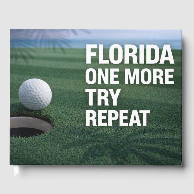 Livro De Visitas Golf Florida temático com bola no verde  (Frente)