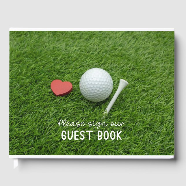 Livro De Visitas Golf Guest - bola de golfe para festa de casamento (Frente)