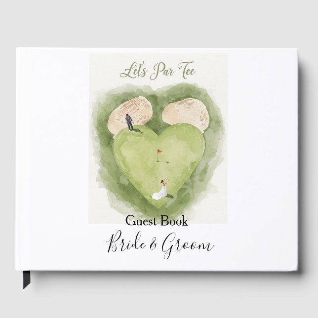 Livro De Visitas Golf Let's Par tee with Bride and Groom Wedding  (Frente)