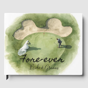 Livro De Visitas Golf Para Sempre com Noiva e Noivo Casamento