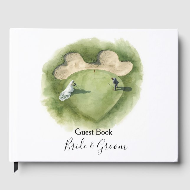 Livro De Visitas Golf Para Sempre com Noiva e Noivo Casamento  (Frente)