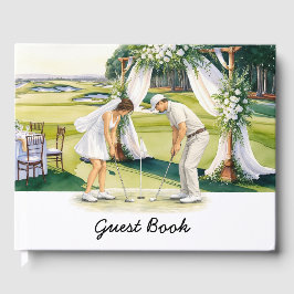 Livro De Visitas Golf Wedding themed for Golfer on putting green 