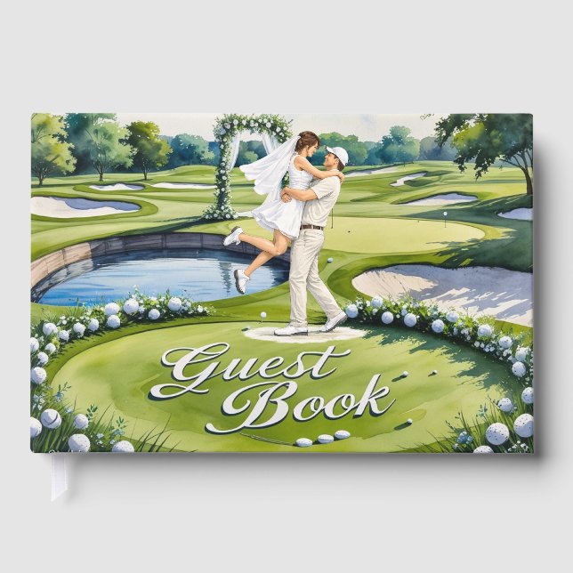 Livro De Visitas  Golf Wedding Themed Guest Book (Frente)