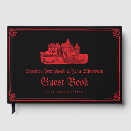 Livro De Visitas Gothic Vampire Castle Border Black Red Wedding