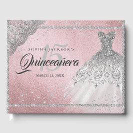 Livro De Visitas Gown Quinceanera, Gão de Diamante Rosa