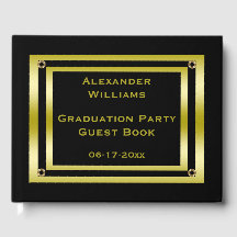 Graduação de quadro Dourado e preto elegante