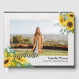 Livro De Visitas Graduação de Script de Foto de Girassol