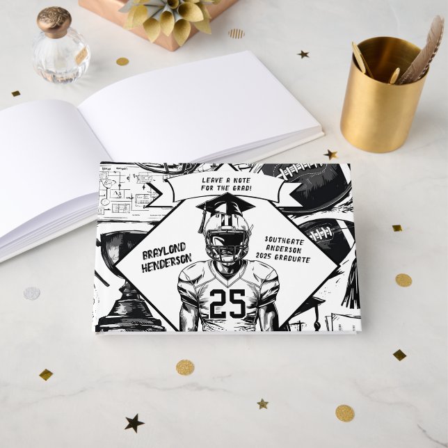 Livro De Visitas Graduação do jogador de futebol (Frente aberta)