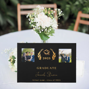 Livro De Visitas Graduação em dourado preto - foto de script