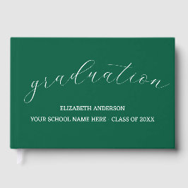 Livro De Visitas Graduation Minimalist Green