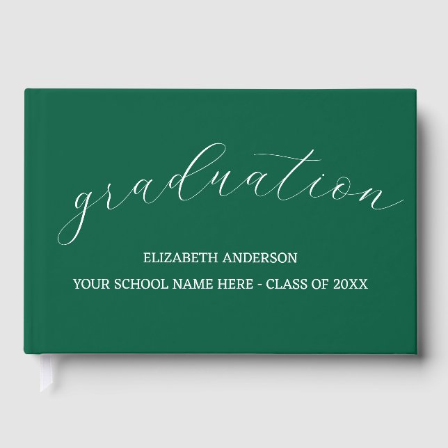 Livro De Visitas Graduation Minimalist Green (Frente)
