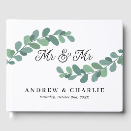 Livro De Visitas Greenery Branches Sr. & Gay Wedding