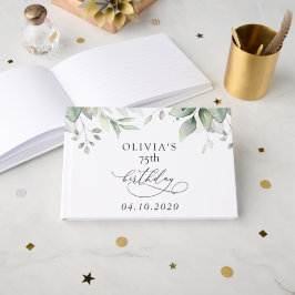 Livro De Visitas Greenery, Eucalyptus Leaves, Boho, Birthday