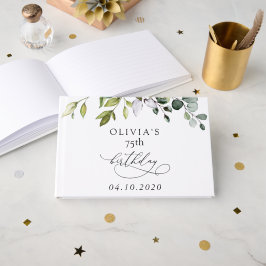 Livro De Visitas Greenery, Eucalyptus Leaves, Boho, Birthday