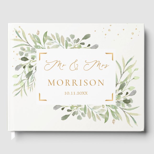 Livro De Visitas Greenery Foliage Eucalyptus Deixa Casamento (Frente)
