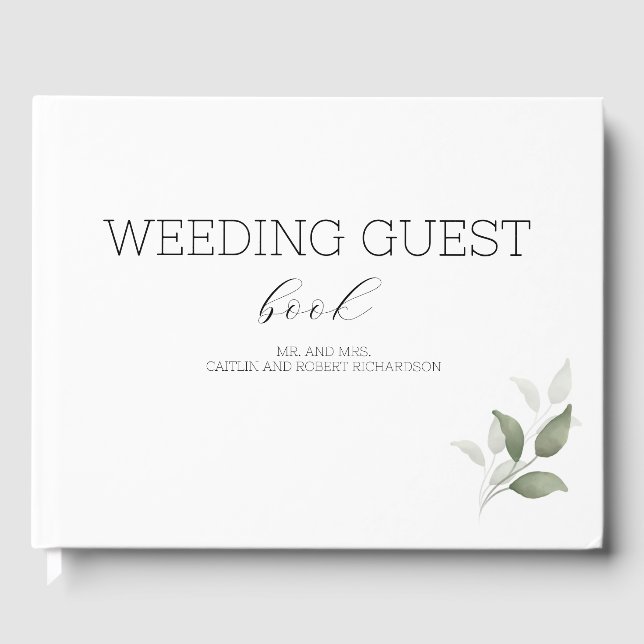 Livro De Visitas Greenery Modern Wedding (Frente)