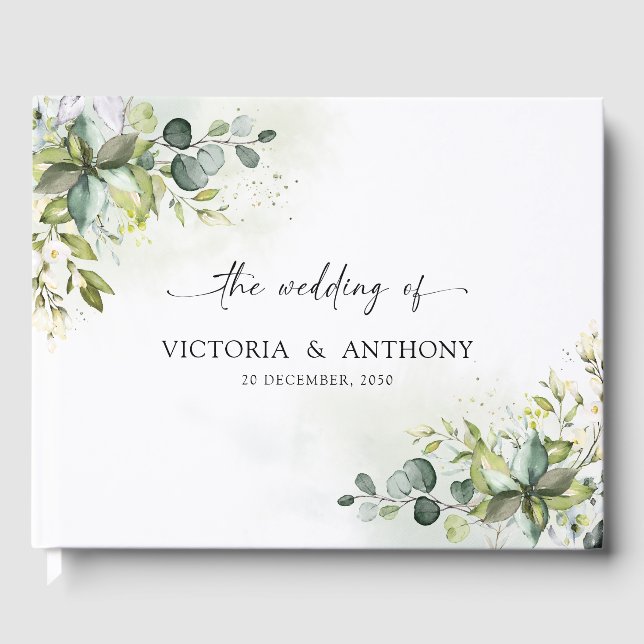 Livro De Visitas Greenery Wedding Guest Book (Frente)