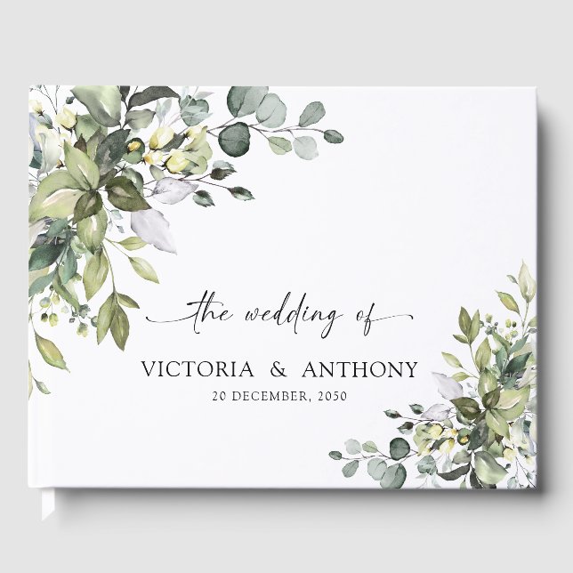 Livro De Visitas Greenery Wedding Guest Book (Frente)