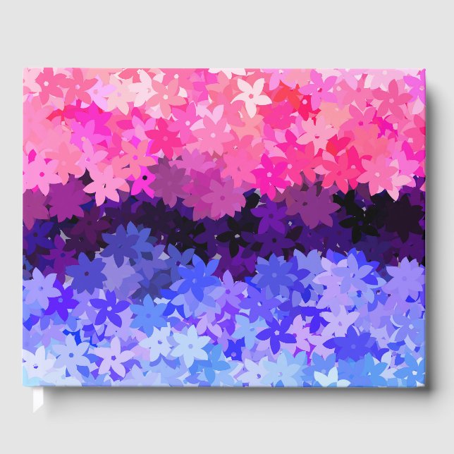 Livro De Visitas Groovy Boho Quirky Retro Floral Orgulho Omnissexua (Frente)