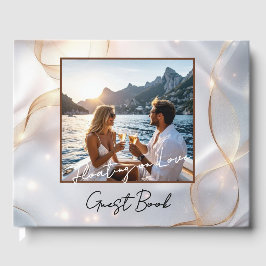 Livro De Visitas Guarda Personalizada Elegante para Celebra Românti