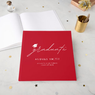 Livro De Visitas Guardanapos de festa de formatura vermelhos com ti