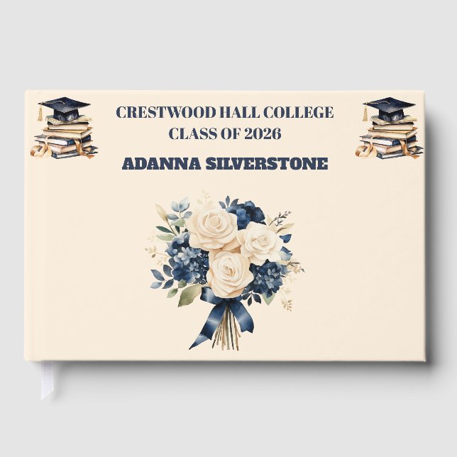 Livro De Visitas Guest Book-Custom Name & Year Keepsake (Frente)