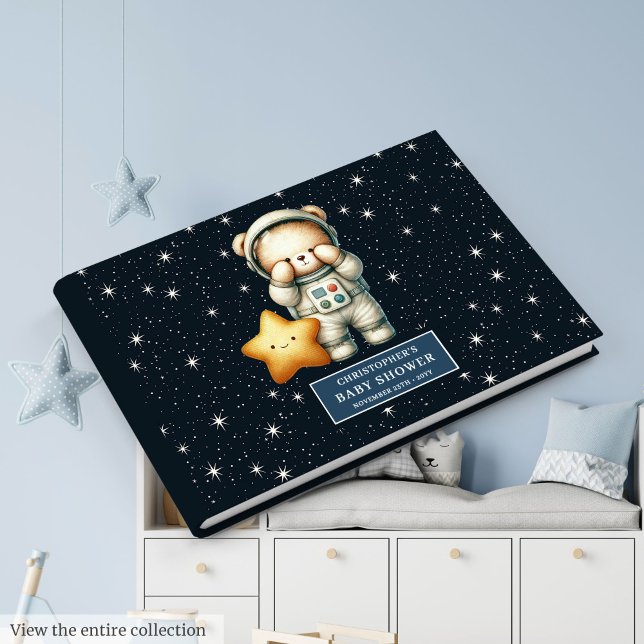 Livro De Visitas Guest Book Personalizado para o Urso de Teddy do C (Boy Baby Shower Guest Book Personalized Teddy Bear)